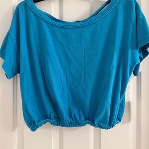 Anthropologie Teal Crop Top